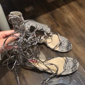 Snakeskin Gladiator Flat Sandals
